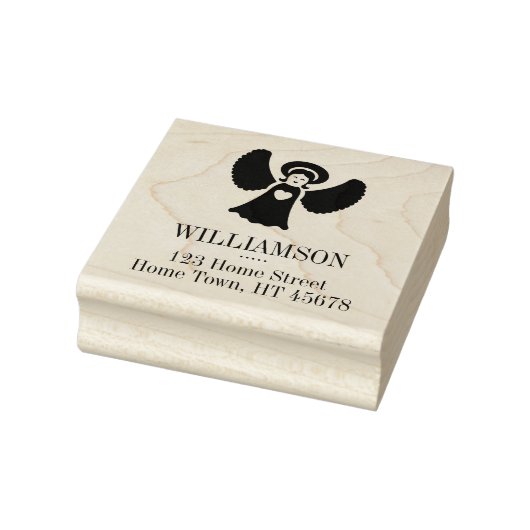 Rücksendeadresse Holiday Angel Square Gummistempel (Stempel)