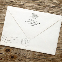 Rücksendeadresse Holiday Holly Berries Grüne Permastempel