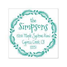 Rücksendeadresse Holiday Wreath Briefmarke