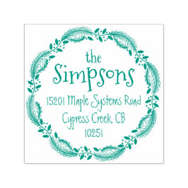 Rücksendeadresse Holiday Wreath Briefmarke Permastempel