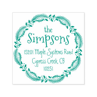 Rücksendeadresse Holiday Wreath Briefmarke Permastempel