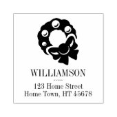 Rücksendeadresse Holiday Wreath Square Gummistempel (Prägung)