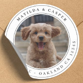 Rücksendeadresse Hund Foto Klassischer Rundaufkleb Runder Aufkleber