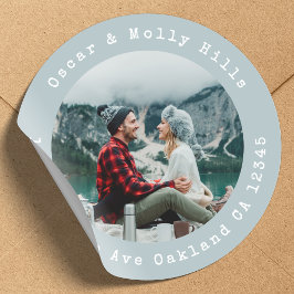 Rücksendeadresse Ihres Foto Classic Round Aufklebe Runder Aufkleber