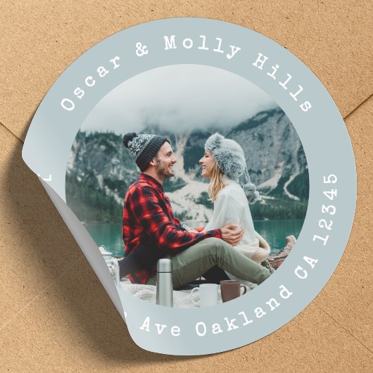 Rücksendeadresse Ihres Foto Classic Round Aufklebe Runder Aufkleber