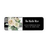 Rücksendeadresse im Schwarz-Weiß-Bauernstil (Vorne)