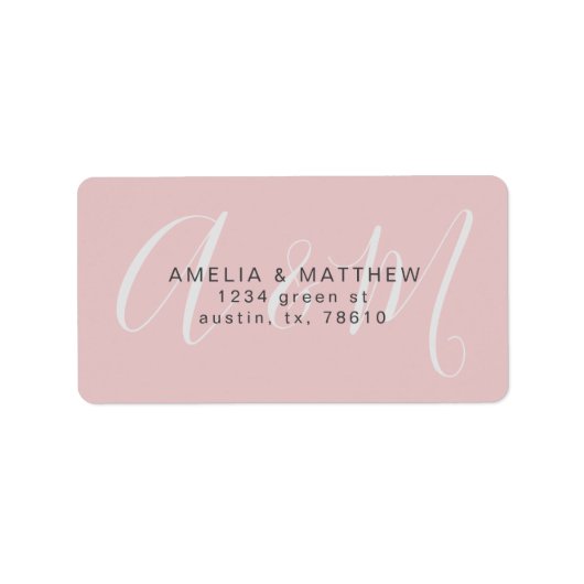 Rücksendeadresse in Monogramm Adressaufkleber (Vorne)