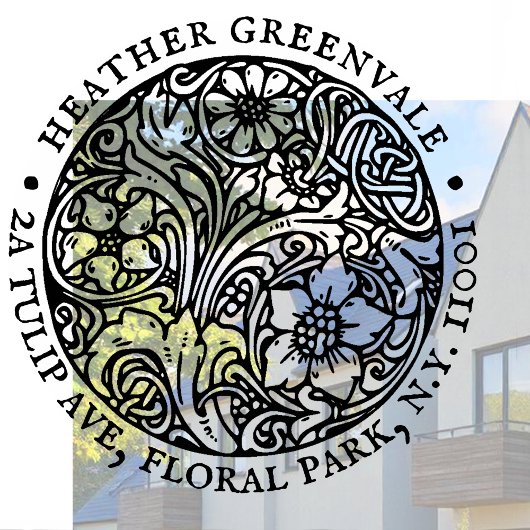 Rücksendeadresse Jugendstil-Design Briefmarke Gummistempel