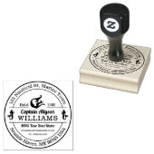 Rücksendeadresse Kapitän Mermaid Meeresmeer Gummistempel (Stempel)