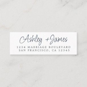 Rücksendeadresse-Karte mit UAWG Datum auf der Rück Mini Visitenkarte