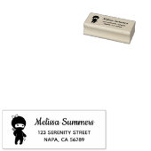 Rücksendeadresse kleines Ninja-Mädchen Gummistempel (Stempel)