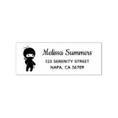 Rücksendeadresse kleines Ninja-Mädchen Gummistempel (Prägung)
