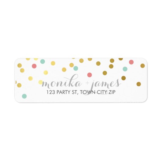 RÜCKSENDEADRESSE Konfetti Goldminze Korallenkalkpa (Vorne)