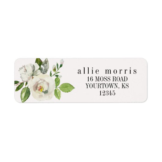 Rücksendeadresse Label Bouquet White Brautparty (Vorne)