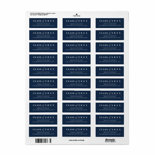 Rücksendeadresse-Label für minimalen Typ-Abschluss (Vorne)