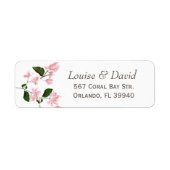 Rücksendeadresse-Label mit Bougainvillea-Blume (Vorne)