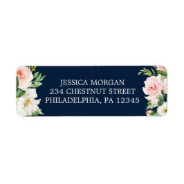 Rücksendeadresse Label Navy Blue Gold Blush