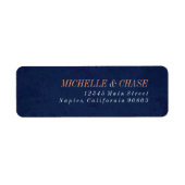 Rücksendeadresse-Label, Navy Blue, Hochzeitstitel (Vorne)