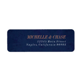 Rücksendeadresse-Label, Navy Blue, Hochzeitstitel