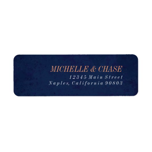Rücksendeadresse-Label, Navy Blue, Hochzeitstitel (Vorne)