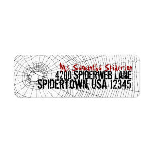 Rücksendeadresse Label, Spiderweb, Halloween-Part