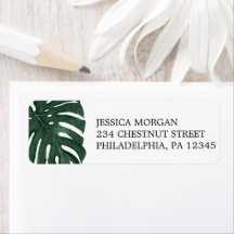Rücksendeadresse Label Tropical Monstera