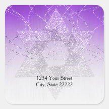 Rücksendeadresse Lila Glittery Star von David