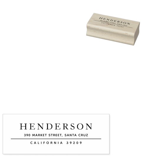 Rücksendeadresse Minimalistischer Familienname Gummistempel (Stempel)