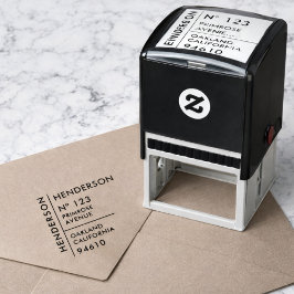 Rücksendeadresse | Minimalistischer moderner Famil Permastempel
