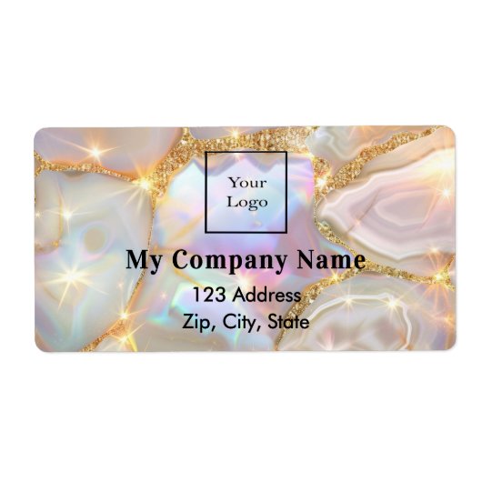 Rücksendeadresse mit Beige-Goldopal (Vorne)