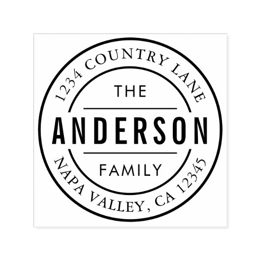 Rücksendeadresse mit benutzerdefinierten Familienn Permastempel (Design)