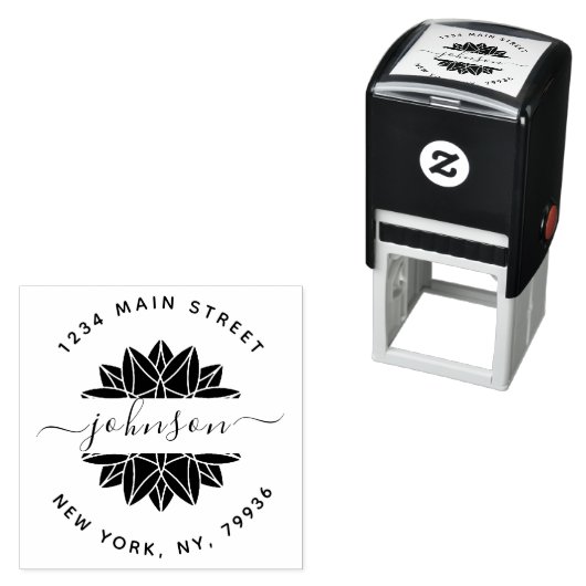 Rücksendeadresse mit benutzerdefinierten Familienn Permastempel (Beispiel)