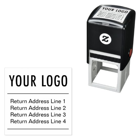 Rücksendeadresse mit dem Firmenlogo Permastempel (Beispiel)
