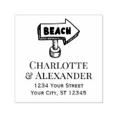 Rücksendeadresse mit direktem Strandzeichen Permastempel (Design)