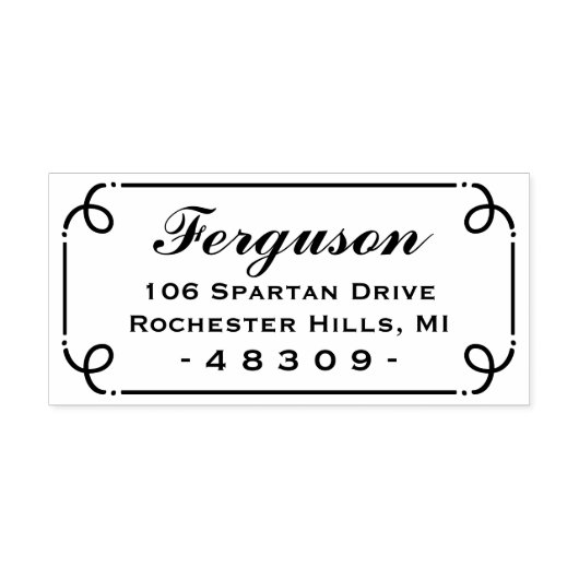 Rücksendeadresse mit einfachen Scrollrahmen Permastempel (Design)