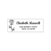 Rücksendeadresse mit einzelner Rose Permastempel (Design)