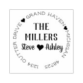 Rücksendeadresse mit Herz Gummistempel (Prägung)