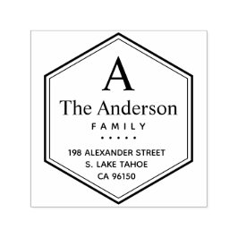 Rücksendeadresse mit Hexagon-Logo Permastempel