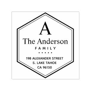 Rücksendeadresse mit Hexagon-Logo Permastempel