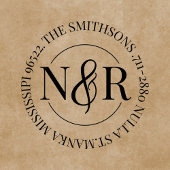 Rücksendeadresse mit Monogramm Familienname Gummistempel