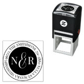 Rücksendeadresse mit Monogramm Familienname Permastempel (Beispiel)