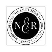 Rücksendeadresse mit Monogramm Familienname Permastempel (Design)