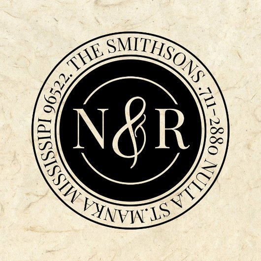 Rücksendeadresse mit Monogramm Familienname Permastempel