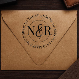 Rücksendeadresse mit Monogramm Familienname Permastempel