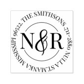 Rücksendeadresse mit Monogramm Familienname Permastempel (Design)