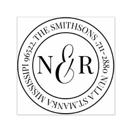 Rücksendeadresse mit Monogramm Familienname Permastempel