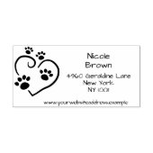 Rücksendeadresse mit Paw Prints & Heart Gummistempel (Prägung)