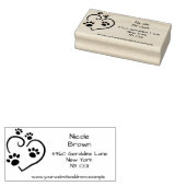 Rücksendeadresse mit Paw Prints & Heart Gummistempel (Stempel)