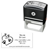 Rücksendeadresse mit Paw Prints & Heart Permastempel (Beispiel)