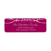 Rücksendeadresse mit rosa und weißem String-Lights (Vorne)